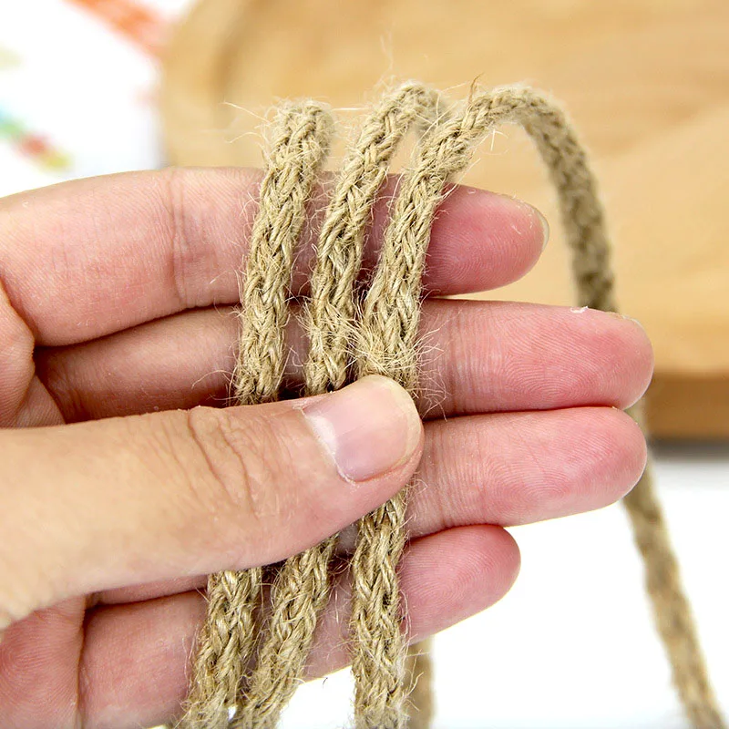 Jute Rope 5-6mm 5m Burlap Hessian Jute Twine Cord Hemp Rope String Gift Packing Wedding Party Christmas Festival Decoration Handcraft DIY