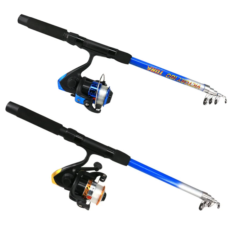 1.8m Beginner Fishing Rod Combo with Portable fishing Gear Accessories Ultra Light Retractable rod and Reel Sea Pole Set