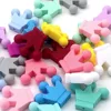 Cute-Idea 10PCs Silicone Crown Beads Baby Teething Chewable Teether DIY Baby Pacifier Chain chew Toys Accessories Baby Products 4