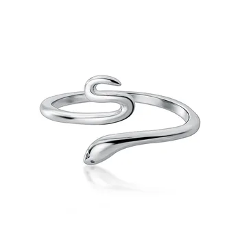 

MloveAcc 925 Sterling Silver Smooth Animal Snake Shape Rings for Women Cute Girls Birthday Gift