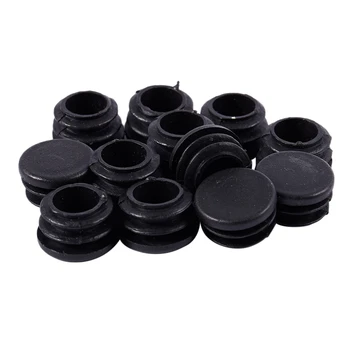 

ELEG-12 Pcs Chair Table Legs 22mm Dia Cap Round Ribbed Tube Tubing Insert