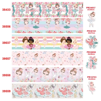 

free shipping characters ballerina printed grosgrain ribbon 38433