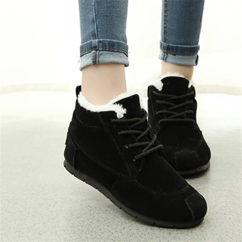 A Женская обувь на плоской подошве; теплые зимние кроссовки на меху; zapatos mujer; повседневная обувь; женские зимние ботинки; Легкие дизайнерские ботинки; chaussure femme - Цвет: A