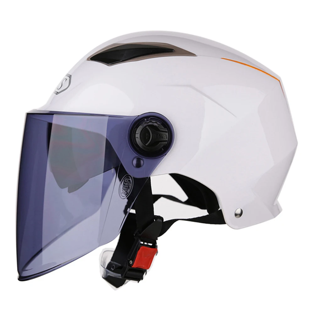 АИС летний мотоциклетный шлем с открытым лицом с двойными линзами, мотоциклетный шлем для скутера, шлем для козырек для мотоцикла унисекс - Цвет: 903 Wt