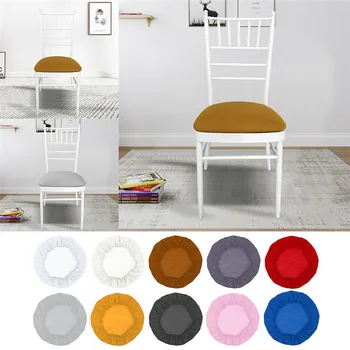 

Round Chair Stretch Elastic Telescopic Detachable Chair Cushion For Dining Room Kitchen Wedding Banquet Textile