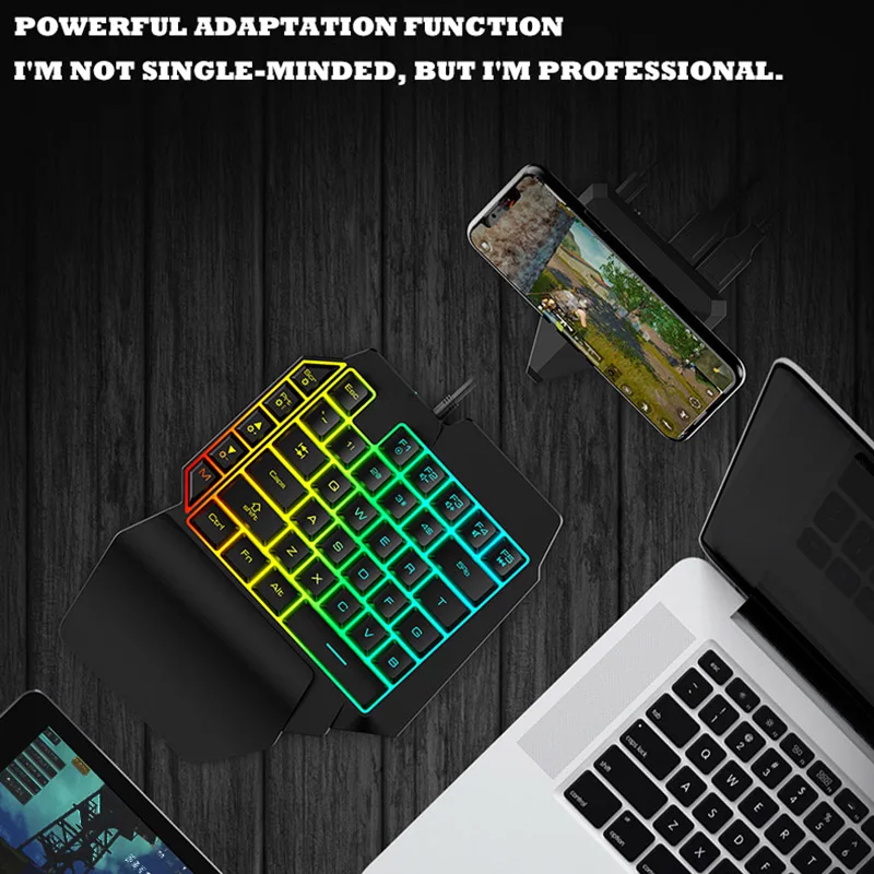 Одноручная Механическая игровая клавиатура 39 клавиш USB порт эргономичная клавиатура LHB99