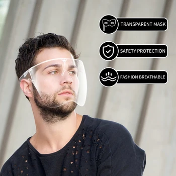 

1pcs Tranparent Full Face Shield Cover Anti-dropping Spitting Protective Isolation Mask Anti-Fog Dustproof Facial Visor