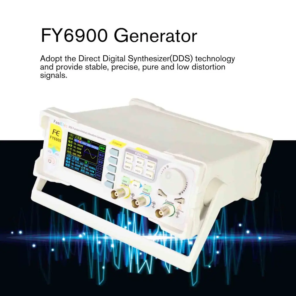 DDS Dual-channel Digital Function Arbitrary Waveform Signal Generator 250MSa/s 60MHz 14bits Frequency Meter