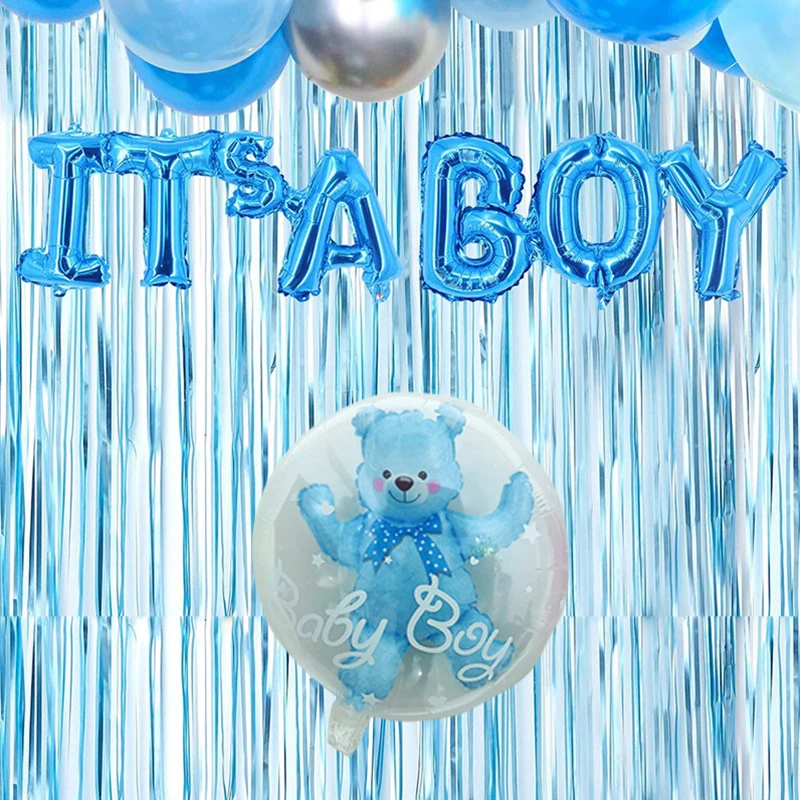 Its A Boy Baby Shower Decorations Banner Foil Balloon Stroller