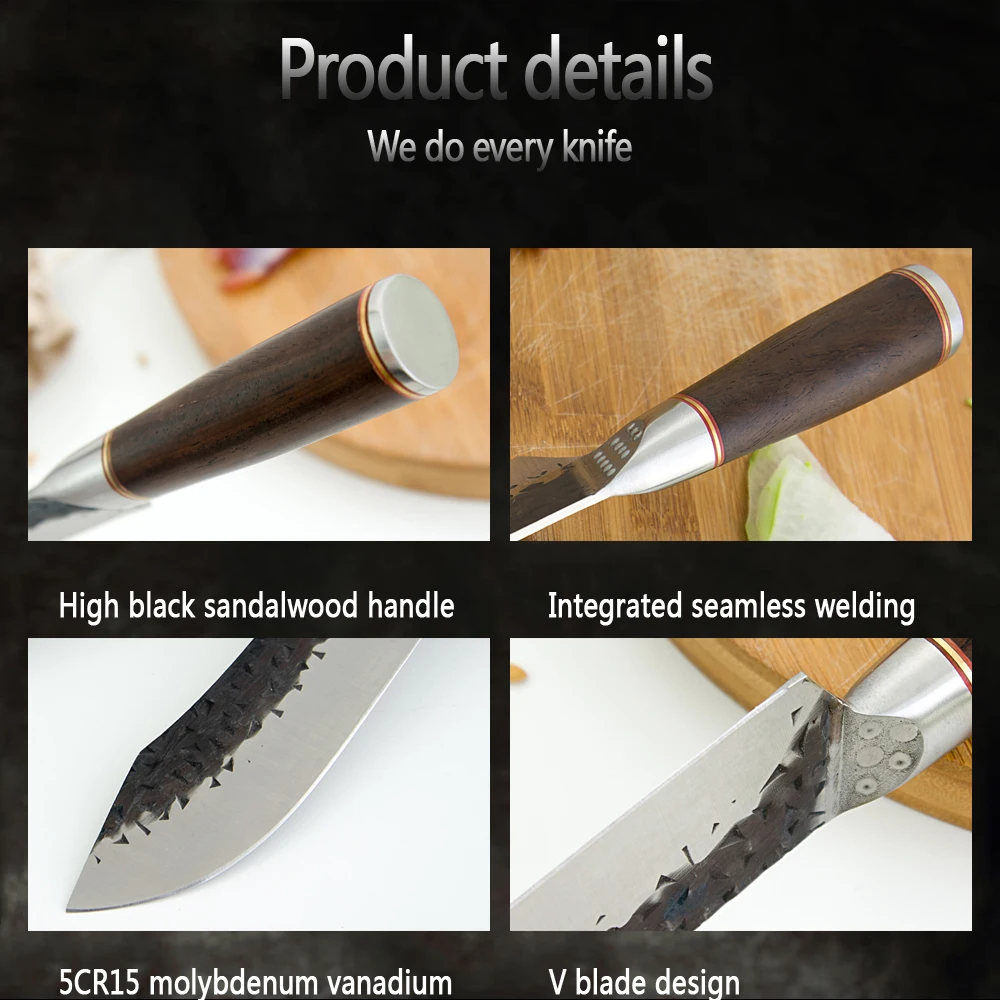 CBXG10421钼钒钢圆形黑檀木柄6.5寸发黑锤纹钢头小切肉刀5cr15英_07