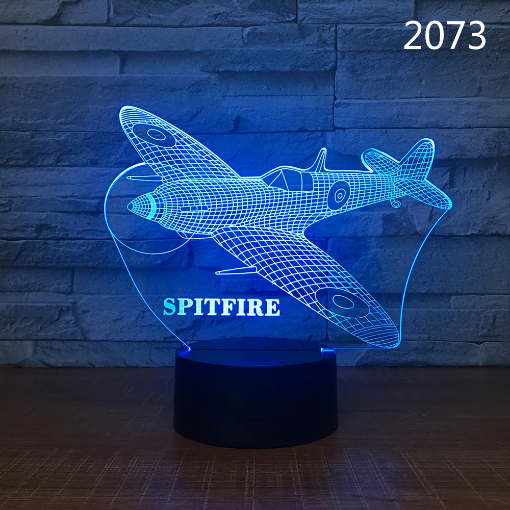 Модель самолета USB 3D светодиодный ночной Светильник Иллюзия Lampara самолет детский подарок прикроватный светильник