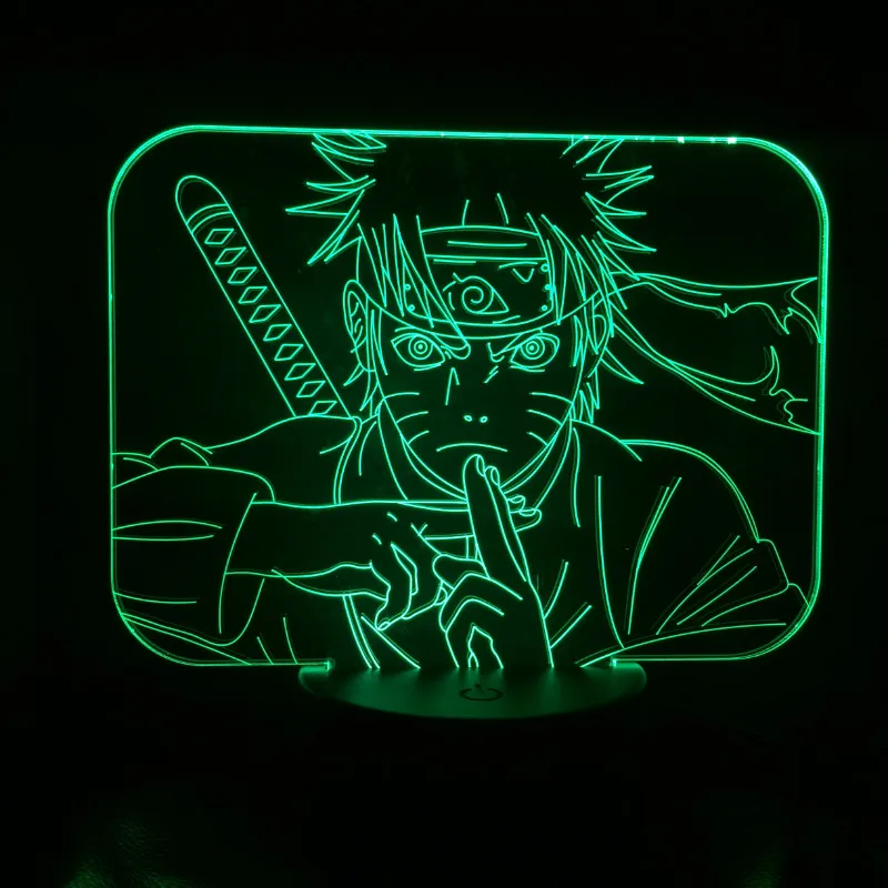 Japanese Manga Naruto Led Night Light Color Changing Kid Nightlight Home Decoration Lamp Bedroom Table 3d Night Lamp Naruto Gift