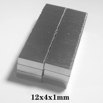 

20~1000PCS 12x4x1 mm Strong Sheet Rare Earth Magnet 12mm*4mm Block Rectangular Neodymium Magnets 12x4x1mm N35 Magnetic 12*4*1 mm