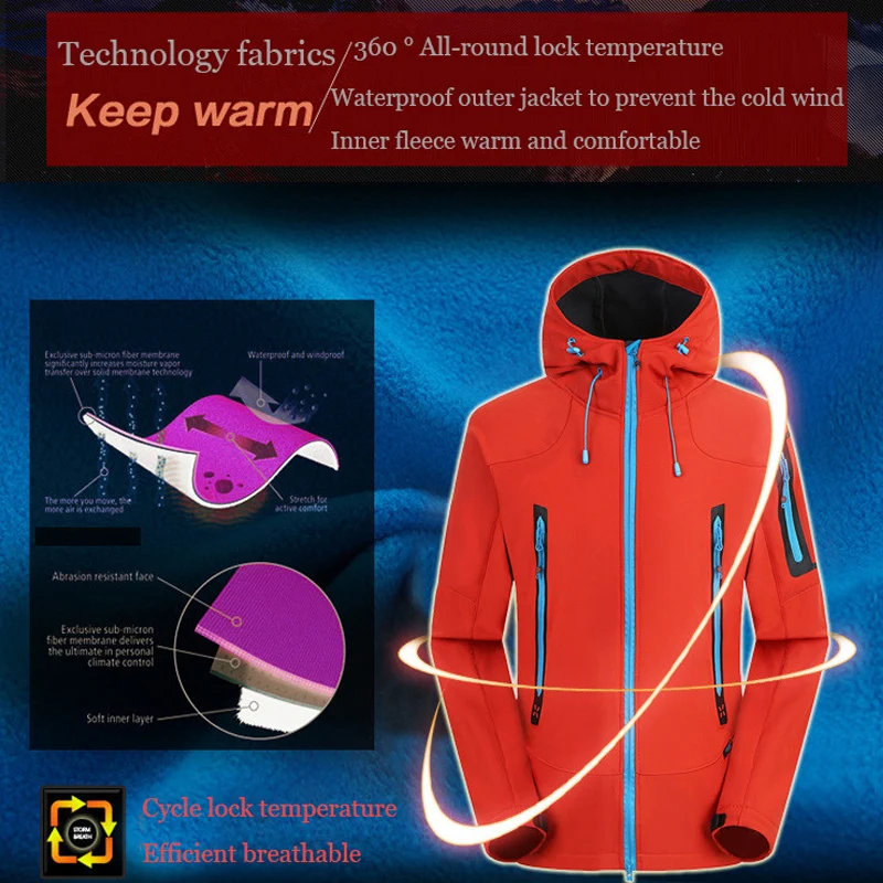 Mens Waterproof Hiking suits Softshell Fleece Jackets Pants Outdoor Trekking Camp Coat Set Pants Climb Skiing Trousers 1 and 2pc hiking jackets waterproof hiking jackets waterproof jacket waterproof coats softshell jackets polar fleece jacket softshell hoodie