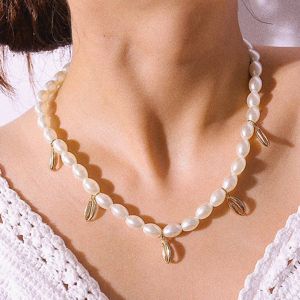 DIY бусы ожерелье с подвесками подарки Ювелирные украшения Цвет Бохо раковина жемчужное ожерелье