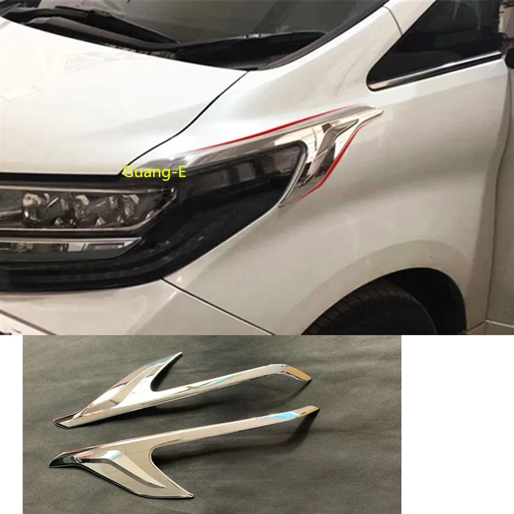 Крышка автомобиля ABS Хромированная передняя фара для бровей крышка головки накладки на фары защитная рамка для Toyota Alphard Vellfire