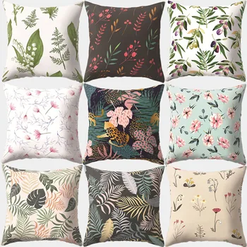 

Pillowcase Plant Printed cushion cover 45*45 decorative pillows sofa Pillow cases Polyester home decor pillow covers 10441