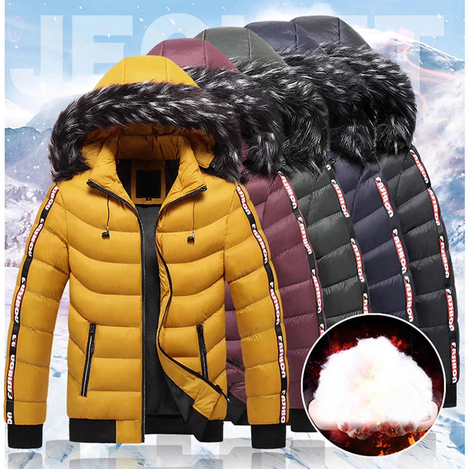 

Men Winter Warm Jacket Coat Casual Autumn Hooded Softshell For Windproof Soft Coat Shell Jacket Male Men's Winter Cotton Clothes