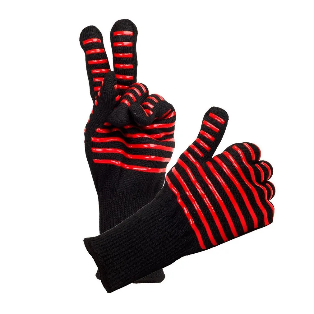

1 Pair Microwave Oven Gloves High Temperature Resistance Non-slip Oven Safety Heat Insulation Kitchen Cooking Grilling Gloves
