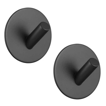 

Sticky hook, self-adhesive black wall-mounted hook for key robe towel, stainless steel hook, no drill, no screw, waterproof, sui