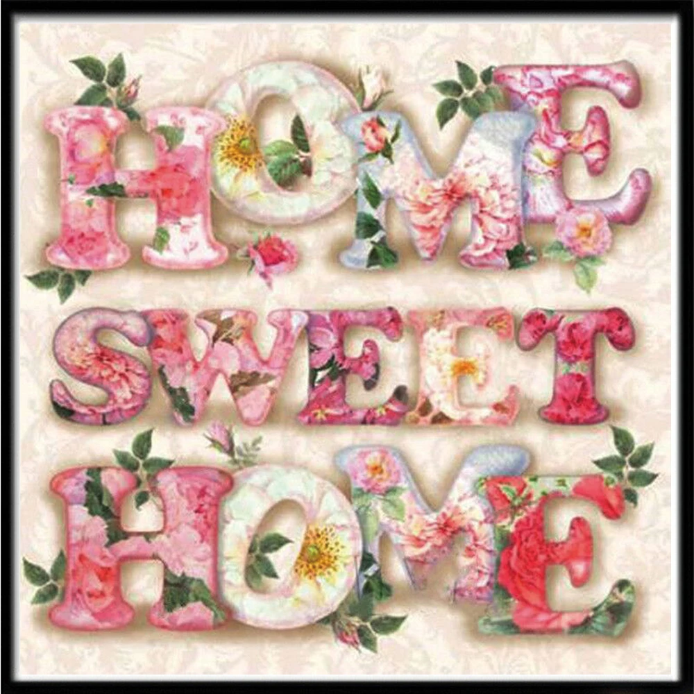 

5D DIY diamond painting English letters full diamond round diamond embroidered cross stitch pattern mosaic home decoration gift