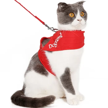 

New Cat Leash Rope Chest Strap Vest-type Anti-breaking Cat Chain Soft Pet Cat Harnesses Vest No Pull Adjustable Cat Leash Set 5