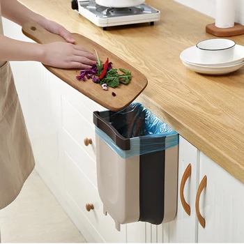 

9L Foldable Garbage Can Kitchen Garbage Can Car Folding Garbage Can Wall Trash Can for Bathroom Garbage Storage Bin Bucket