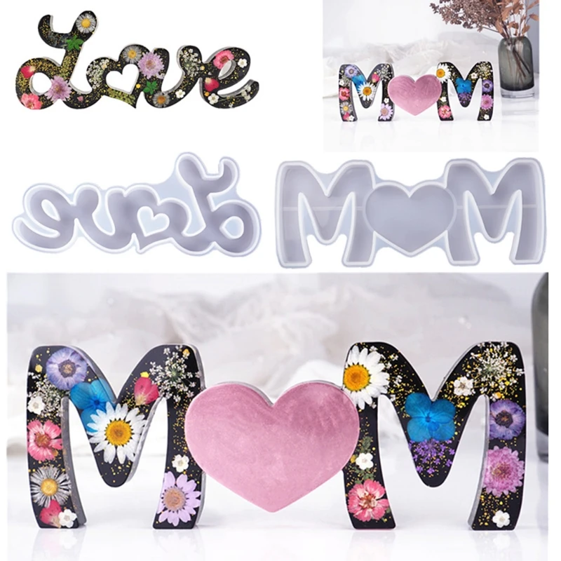 Large Mom Love Letter Pendant Resin Mold Mother 's Day Sign Word Silicone Epoxy Molds Craft Tool Drop Ship | Украшения и