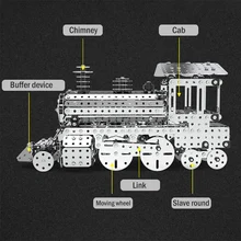 Puzzle 3D en métal pour enfants, manuel, assemblage, piste en alliage, train classique, jouets pour adultes