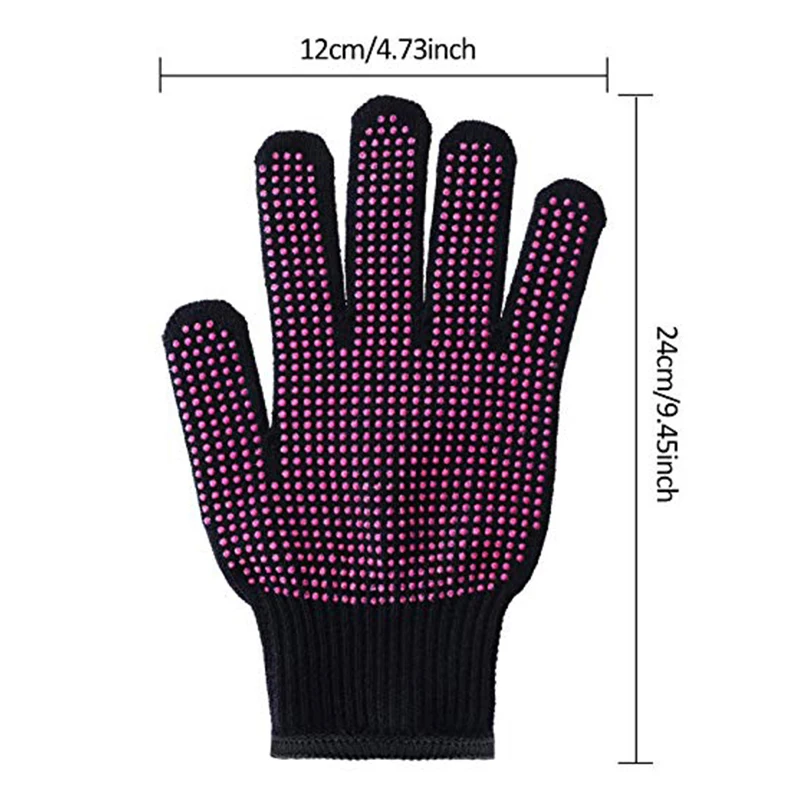 Термостойкие перчатки силиконовые Нескользящие перчатки для укладки волос щипцы для завивки, подходят для всех размеров рук