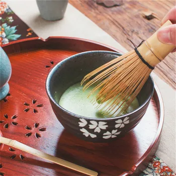 

Bamboo Matcha Tea Powder Whisk Pure Handmade Tea Latte Brushes Ceremony Green Tea Set Home Egg Beater with Box Kitchen Gadgets