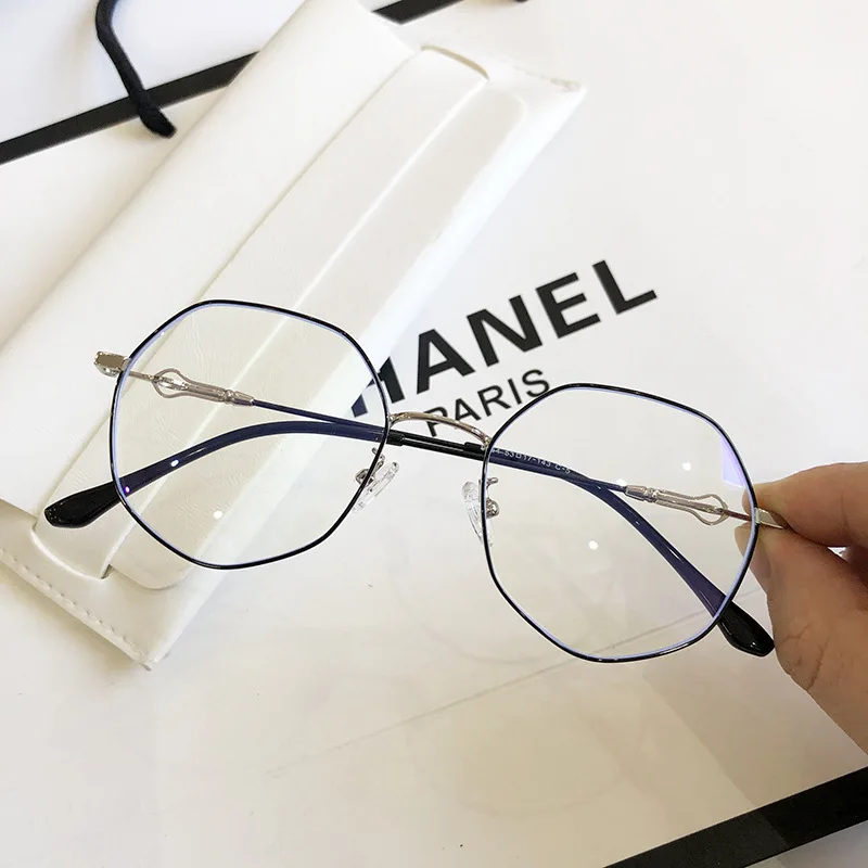 black silver frame Синий светильник, очки для мужчин, компьютерные очки, игровые очки, прозрачная оправа для очков, женские очки с защитой от синего излучения, металлические очки - Цвет оправы: black silver frame