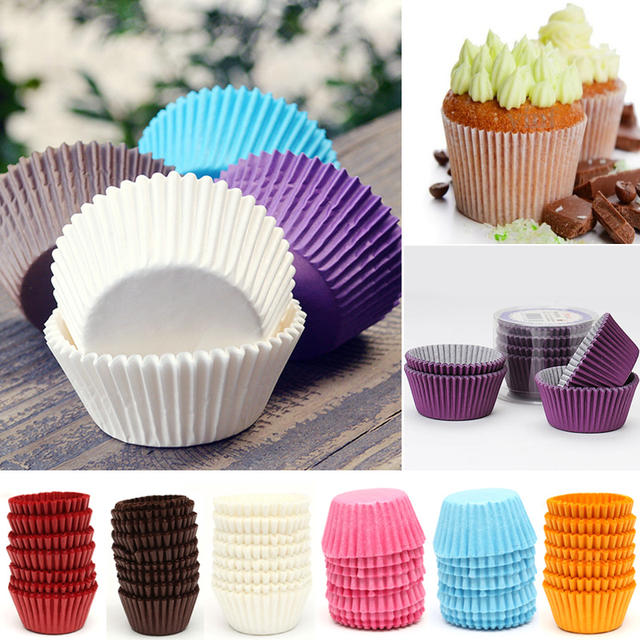 Mini Solid Multicolor Cupcake Cup Set 100 Pcs