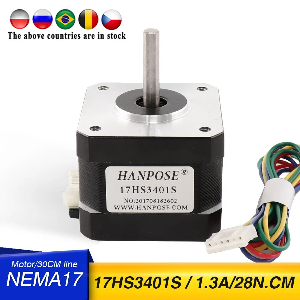 

10PCS 4-Lead 1.3A 28N.CM 1.8Deg NEMA17 Stepper Motor 17HS3401S 42 Series Motor 34 MM For 3D Medical Machinery Accessories 12V