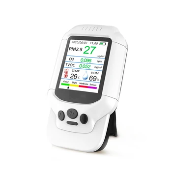 

2.8 Inch LCD Screen Ozone Detector PM2.5 PM1.0 PM10 Temperature Humidity TVOC Quality Level Tester 7 in 1 Testing Instrument