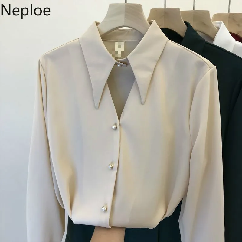 Шифоновые женские блузки Neploe с вырезами весна 2021 однобортная рубашка отложным