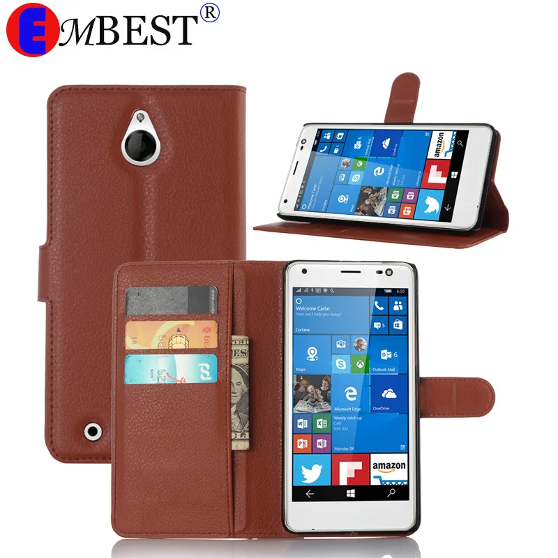 EMBEST кожаный флип чехол роскошный бумажник для телефона с подставкой и