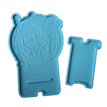 

Cool Girl Mobile Phone Stand Silicone Resin Mold Cell Phone Bracket Mold Craft M2EA