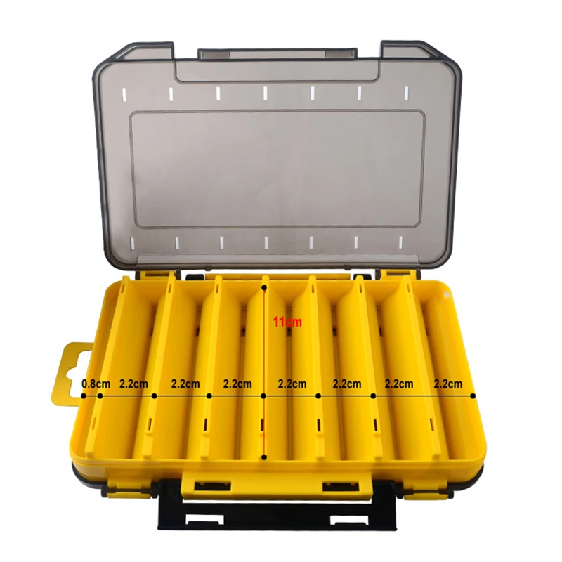 Doublex Sided Fishing Tackle Box 14 Cells Bait Lure Hook Storage Box Fishing Tool Accessories Storage For Wobblers fishing tackle box