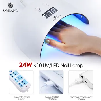 

SAVILAND 12 LEDs Nail Dryer for All Gels Varnish With USB UV LED Nail Lamp Cable Nail Lamp for UV Gel Polish Tools