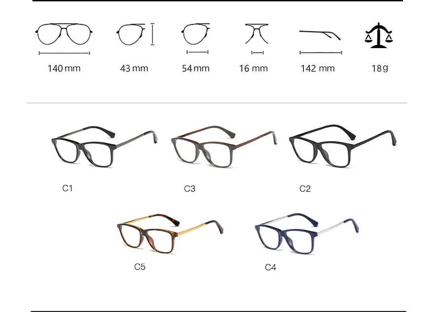 45998 Plastic Titanium Glasses Frames Square Men Women Optical Fashion Computer Glasses