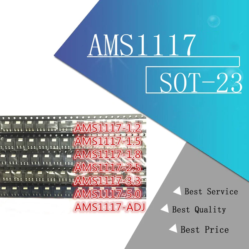 Комплект регулятора напряжения AMS1117 70 шт. 1 2 В/1 5 8 В/2 В/3 3 В/5 0 В/ADJ 1117 7 значений по 10 |