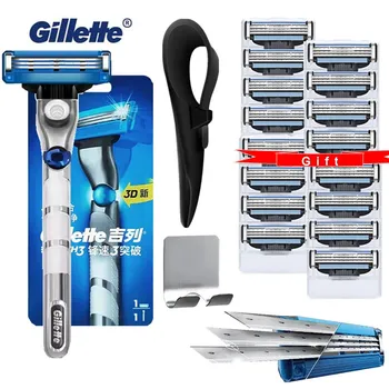 

Gillette Mach 3 Turbo 3D Men's Razor Handle Machine for Shaving Razor Blade Cassettes Shaver For Beard with Rubber Sleeve Hook