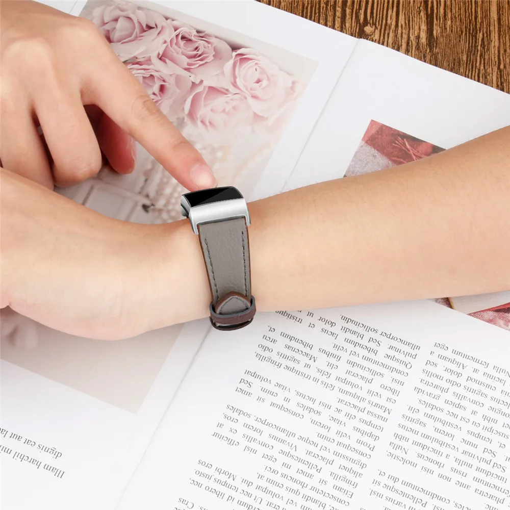 Essidi для Fitbit Charge 3 кожаный ремешок для женщин и мужчин умный Браслет замена для мужчин t для Fitbit Charge 3 ремешок для часов петля