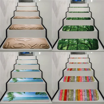

Washable Anti-skid Stair Treads Stair Carpet Rug Anti-fouling Carpet Home Office with Rubber Support Stair Carpet