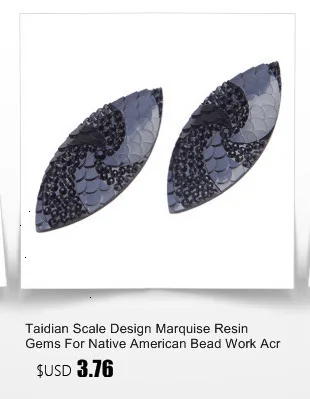 Taidian 25MM Round Resin Flatback Cabochons Bear Paw Rhinestone Gems For Indigenous Beaded Earring 50pieces/bag