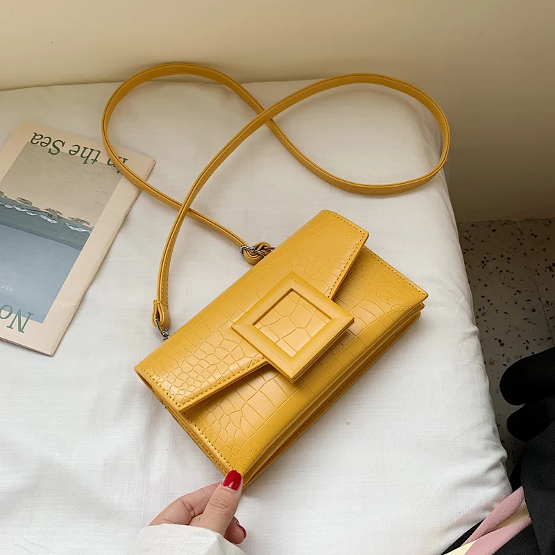 yellow Модная маленькая сумка с каменным узором, женская сумка через плечо, сумка мессенджер, высокое качество, искусственная кожа, женские дизайнерские сумки, шикарные сумки через плечо, Новинка - Цвет: yellow