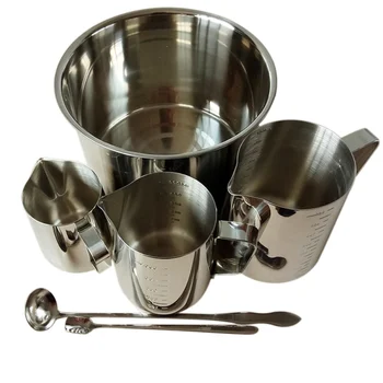 

350ml 550ml 900ml Melting Pot with Inner Scale Handle Heating Cup Wax Melting Cup Mixing Spoon for Soy Paraffin Wax Milk Coffee