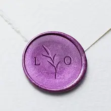 Индивидуальные инициалы с листьями воск печать штамп/индивидуальная восковая печать комплект/Свадебная печать штамп/специальная печать штамп/приглашение печать sta