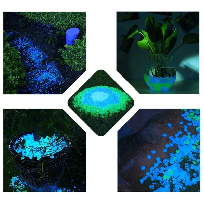 500 шт в темное время суток Сад светящиеся камешки Для дорожки аквариум аквариумный, декоративный завод освещение садовой дорожки терраса газон светящийся камень Цвет